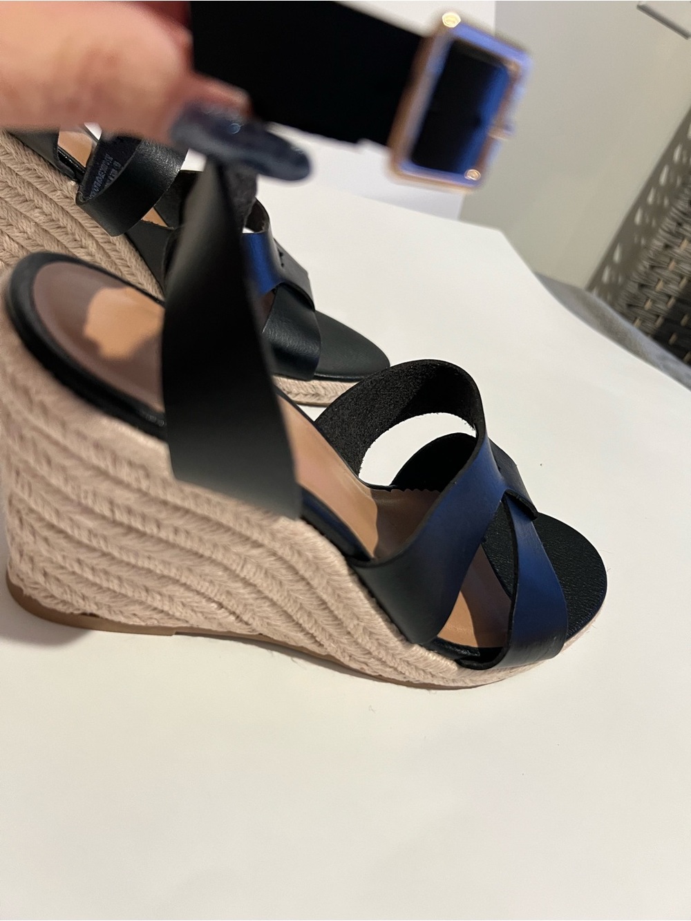 Old Navy Black Espadrille Platform Sandals